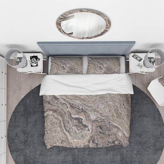 Designart 'Onyx Travertine Tile' Mid-Century Modern Bedding Set